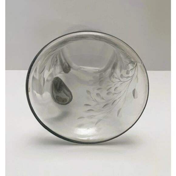 Vintage Tiffin Glass, Etched Floral & Stem, Cut Stem, Tall Glass Pitcher (1930s) - Picture 5 of 7